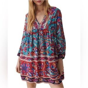 BA&SH Maureen Border Print Floral Mini Dress NWOT S